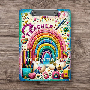 Rainbow Teacher Clipboard