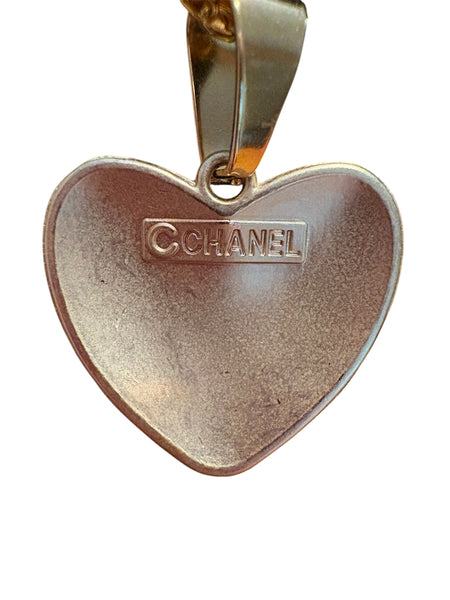 Large Hammered heart CC necklace