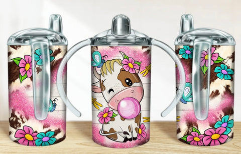 Cute cow Sippy cup- name added