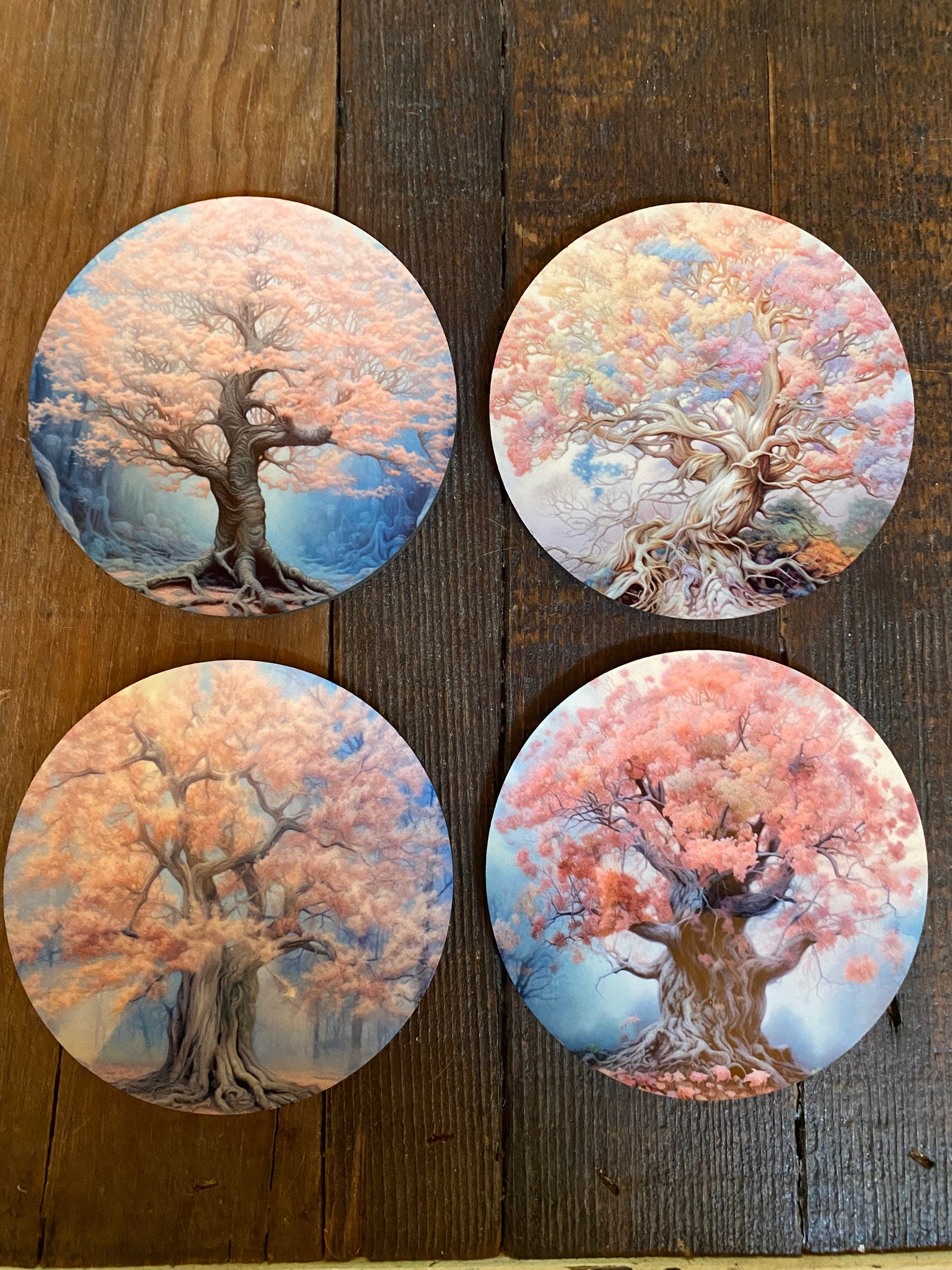 Beautiful tree coasters (4)