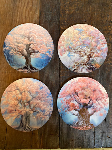 Beautiful tree coasters (4)