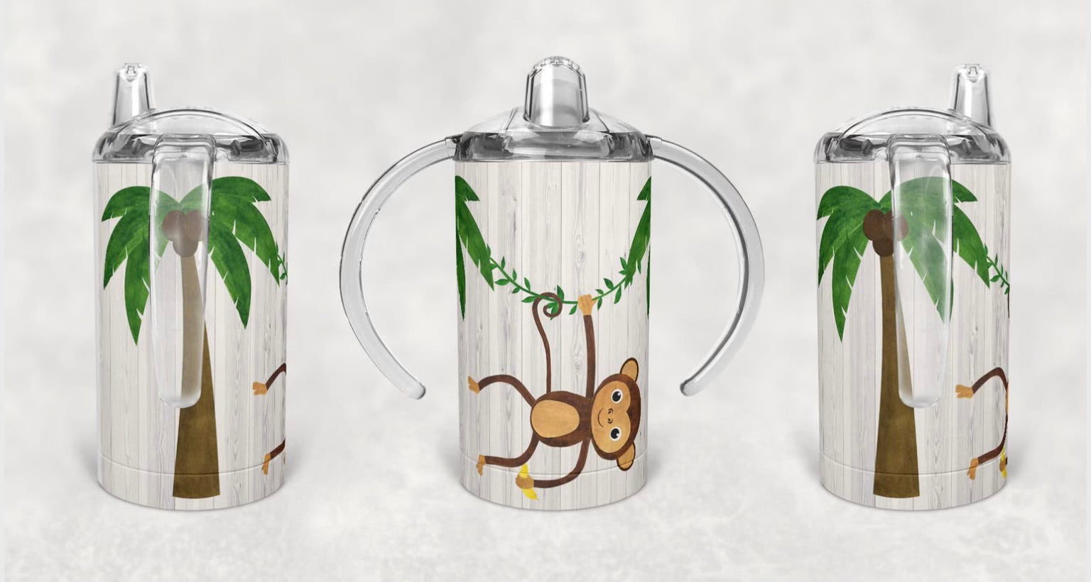 Monkey Sippy Cup with name added