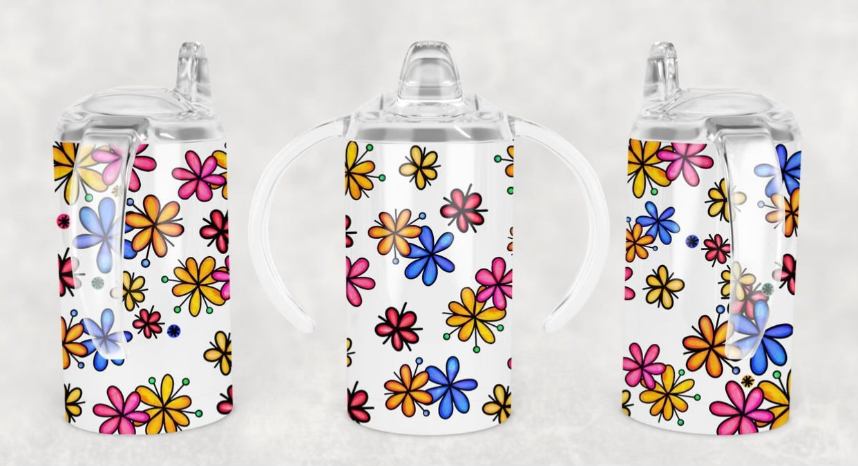 Flower Sippy Cup with customized name