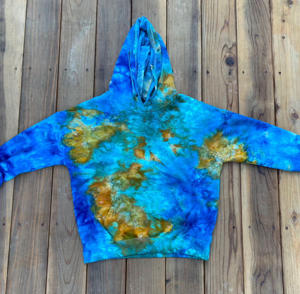 Blue/Amber hoodie - Large