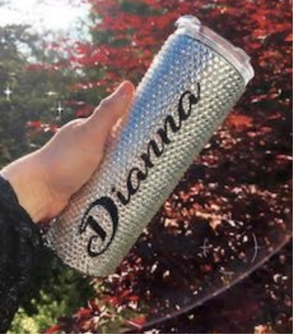 Custom Rhinestone tumbler  - Solid/Name added